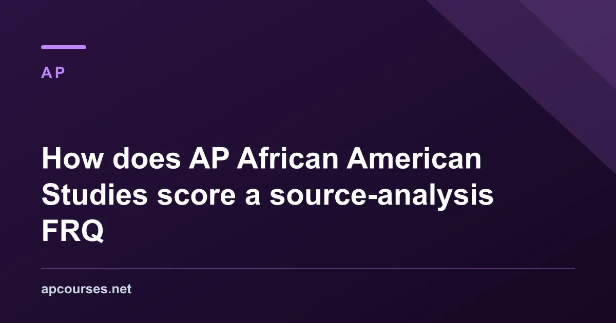How does AP African American Studies score a source-analysis FRQ
