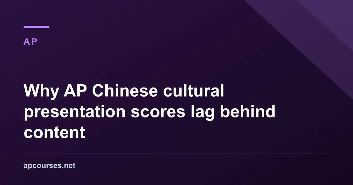 Why AP Chinese cultural presentation scores lag behind content