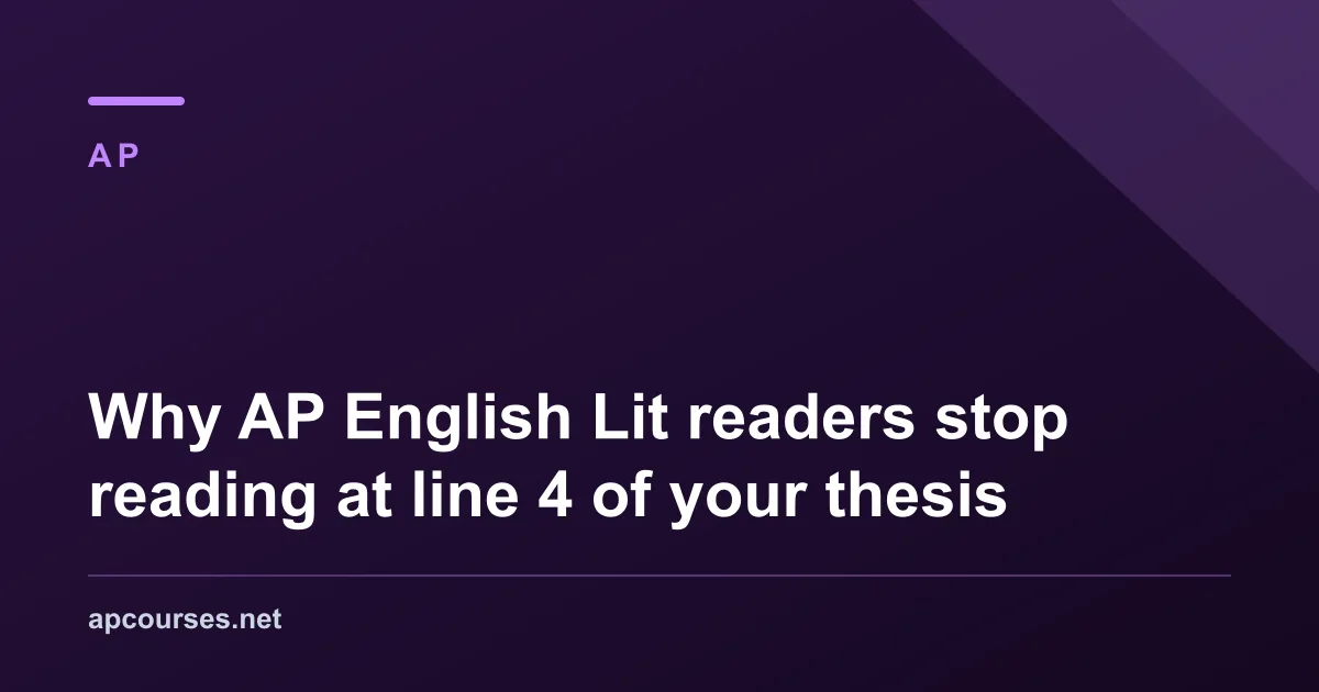 Why AP English Lit readers stop reading at line 4 of your thesis