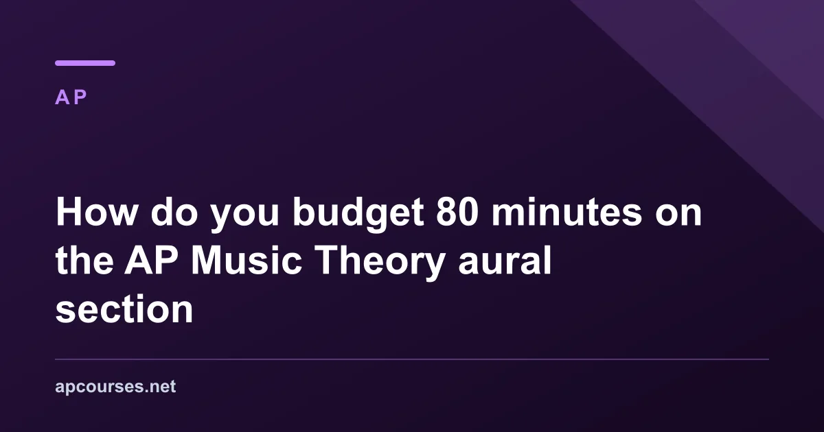 How do you budget 80 minutes on the AP Music Theory aural section