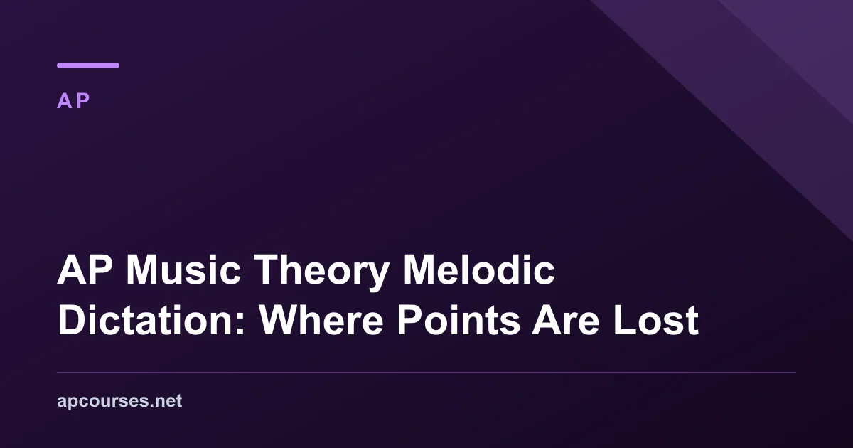 AP Music Theory Melodic Dictation: Where Points Are Lost