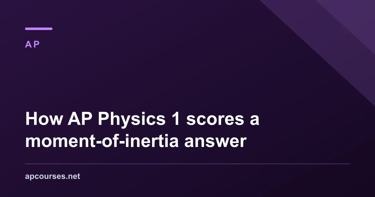 How AP Physics 1 scores a moment-of-inertia answer