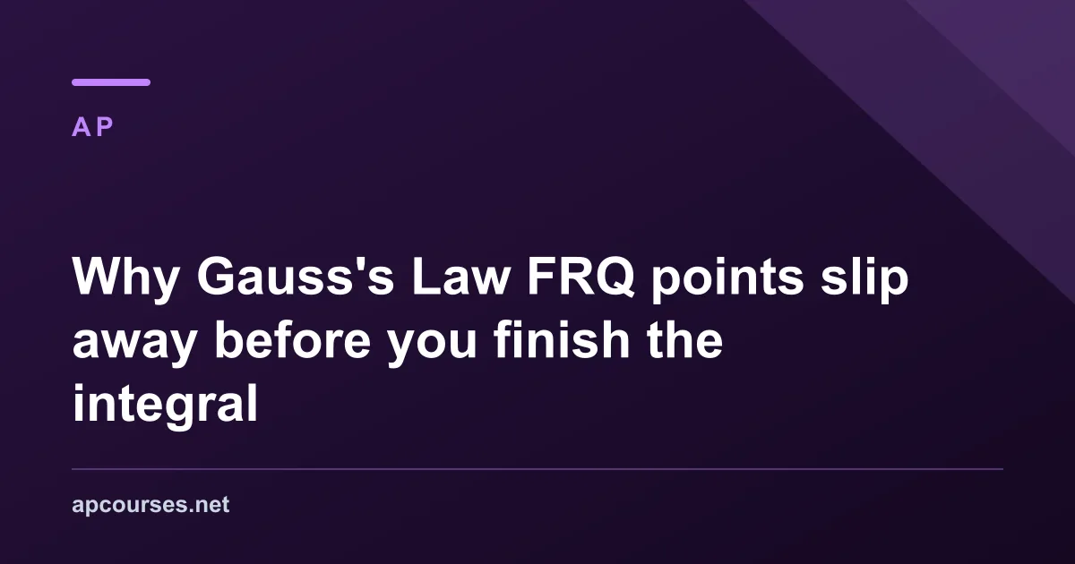Why Gauss's Law FRQ points slip away before you finish the integral