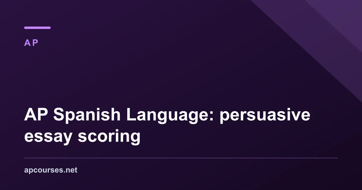 AP Spanish Language: persuasive essay scoring