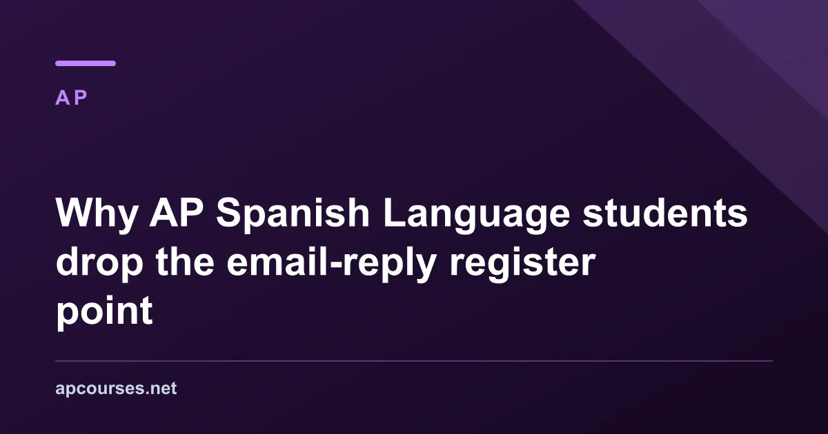 Why AP Spanish Language students drop the email-reply register point