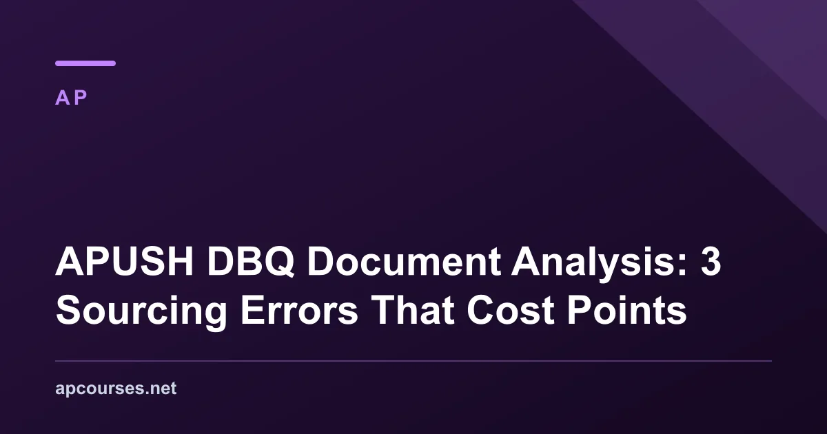 APUSH DBQ Document Analysis: 3 Sourcing Errors That Cost Points