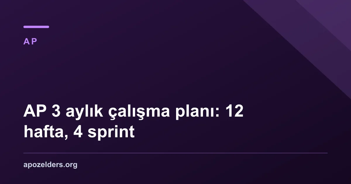 AP 3 aylık çalışma planı: 12 hafta, 4 sprint