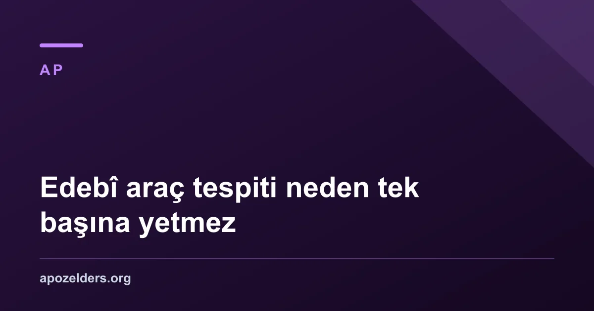 Edebî araç tespiti neden tek başına yetmez