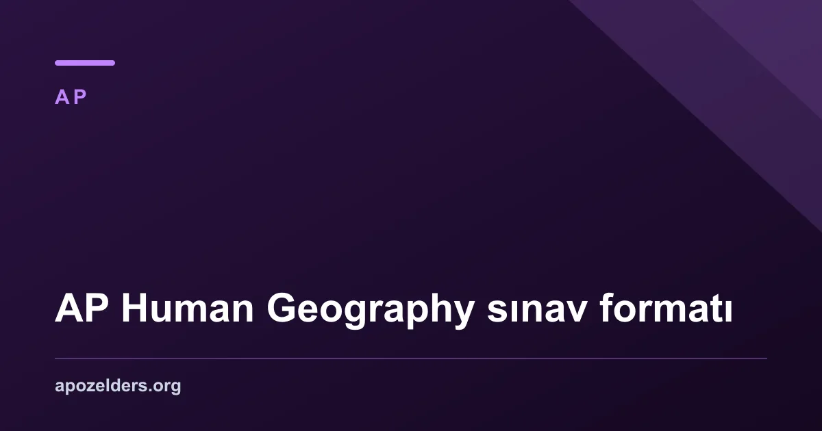 AP Human Geography sınav formatı