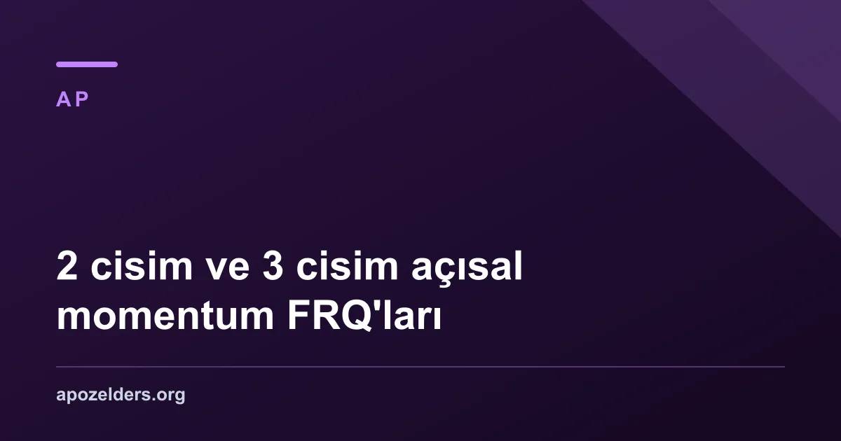 2 cisim ve 3 cisim açısal momentum FRQ'ları