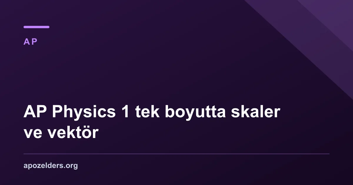 AP Physics 1 tek boyutta skaler ve vektör