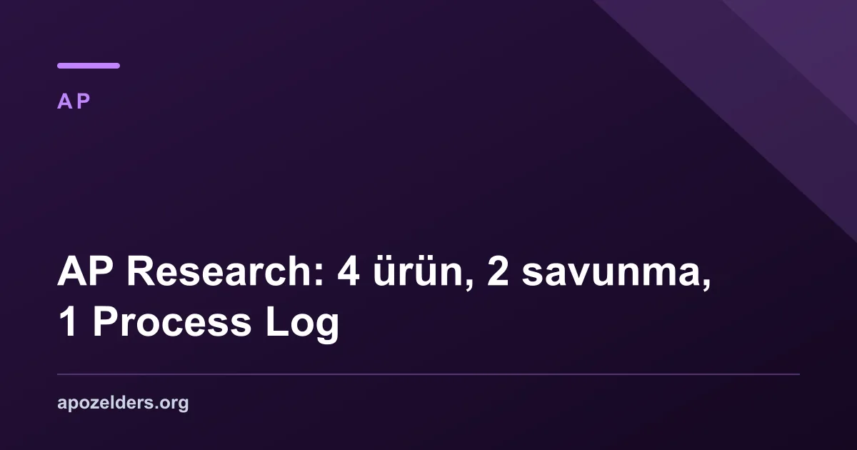 AP Research: 4 ürün, 2 savunma, 1 Process Log