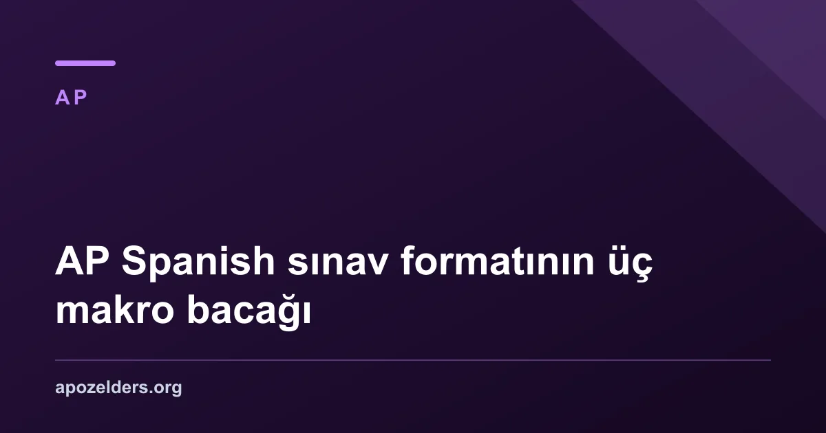 AP Spanish sınav formatının üç makro bacağı