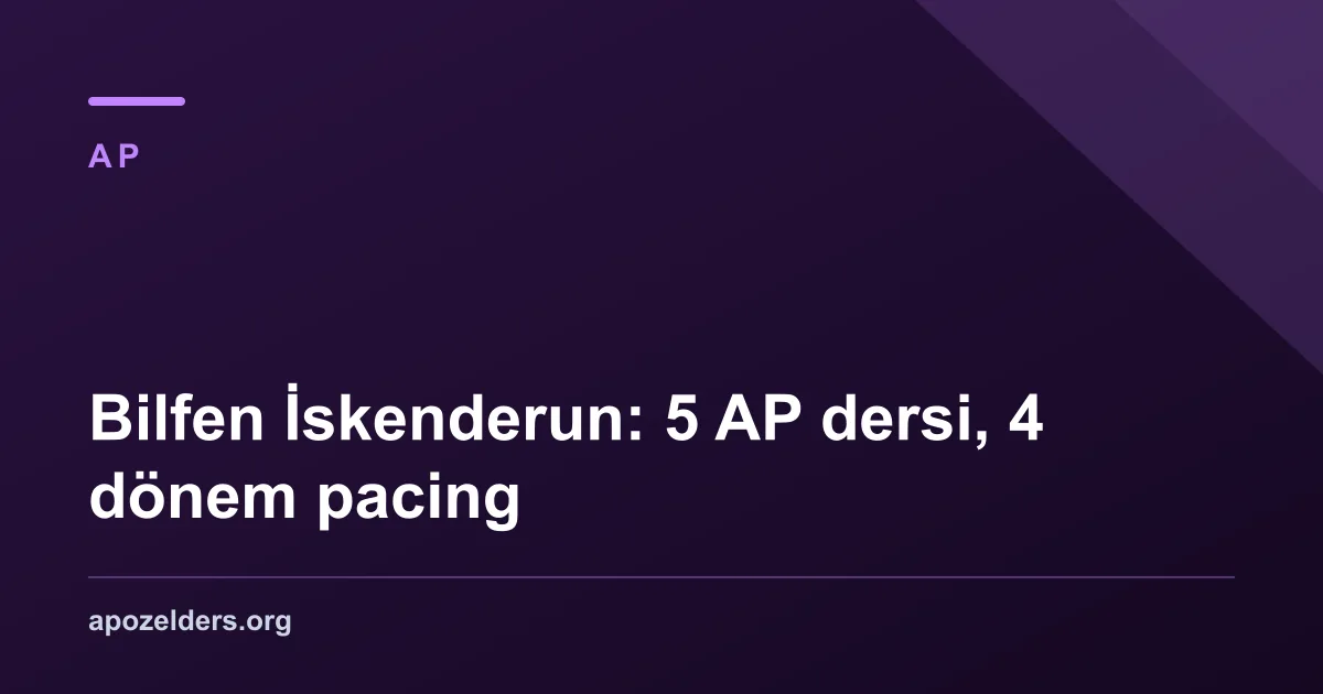 Bilfen İskenderun: 5 AP dersi, 4 dönem pacing