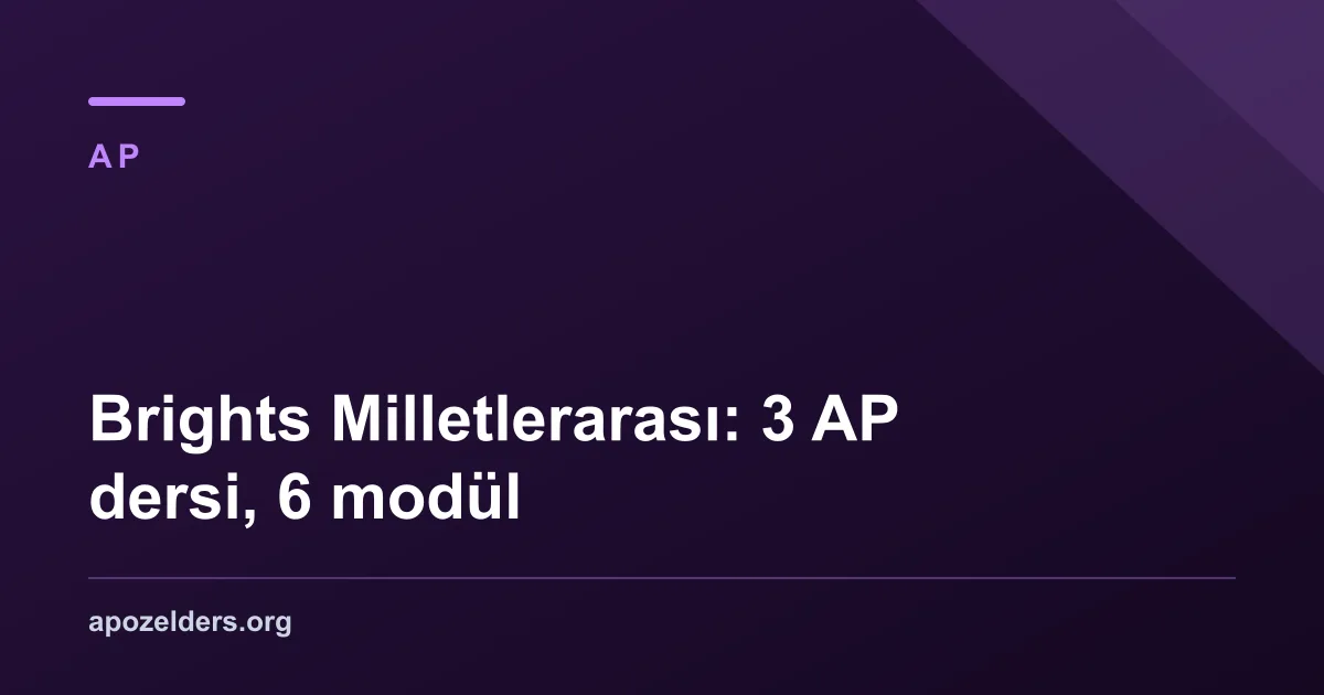 Brights Milletlerarası: 3 AP dersi, 6 modül