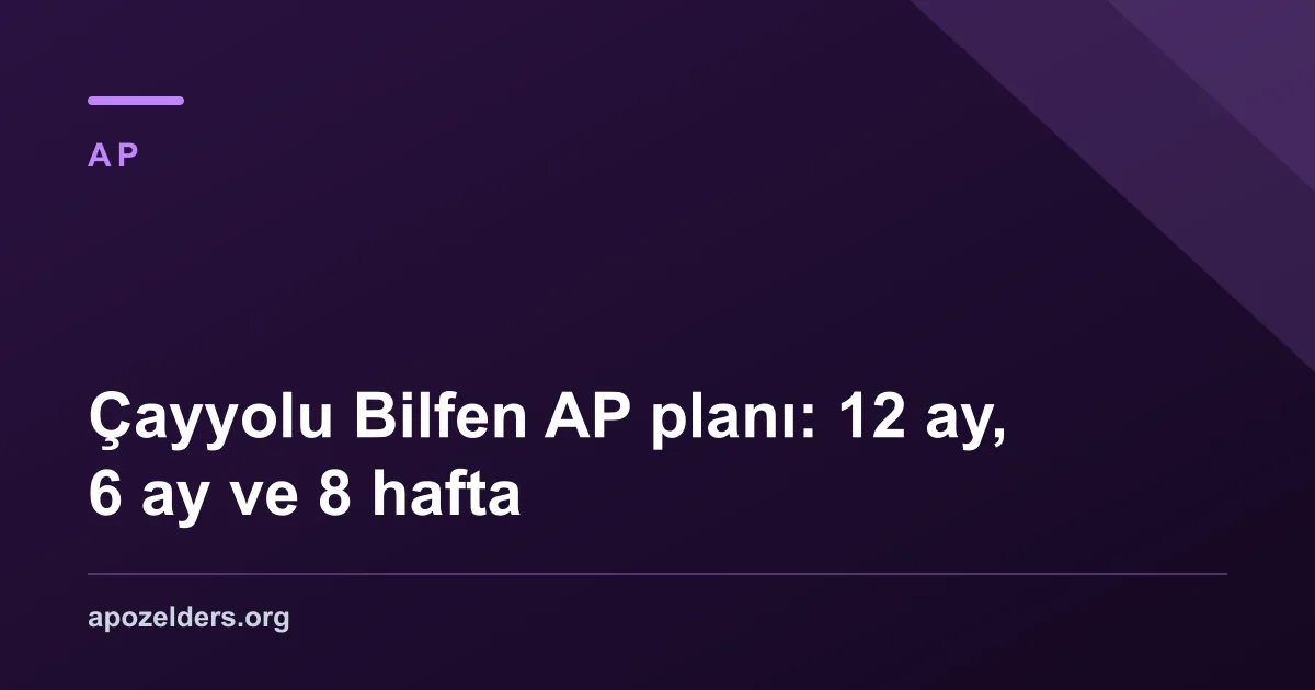 Çayyolu Bilfen AP planı: 12 ay, 6 ay ve 8 hafta