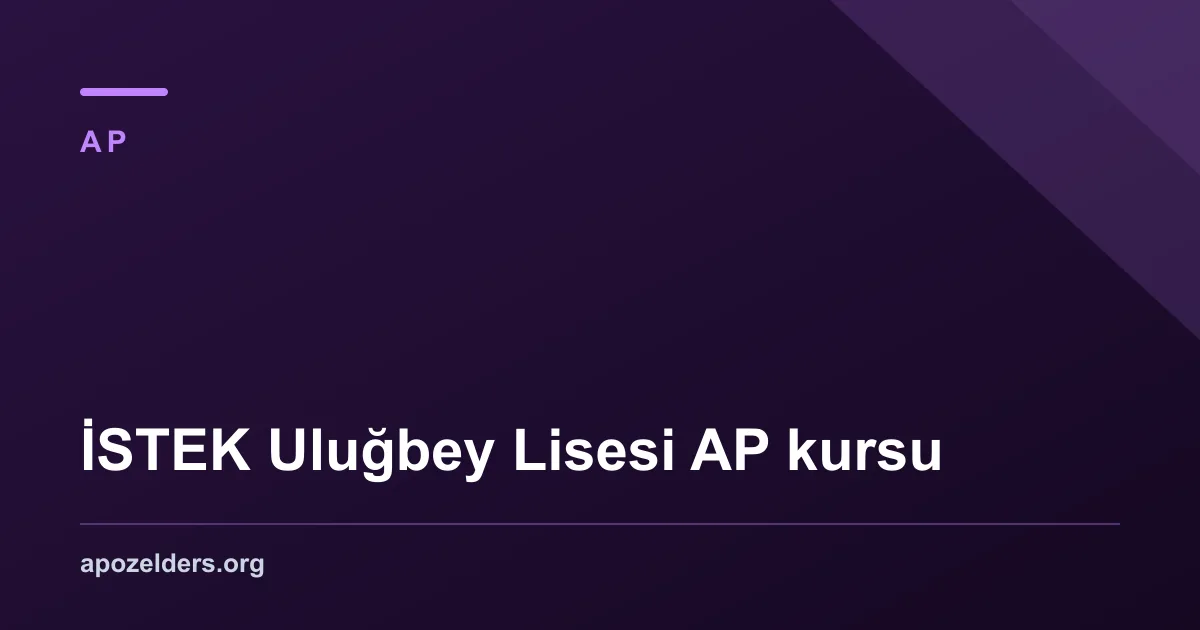 İSTEK Uluğbey Lisesi AP kursu