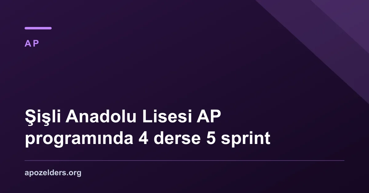 Şişli Anadolu Lisesi AP programında 4 derse 5 sprint