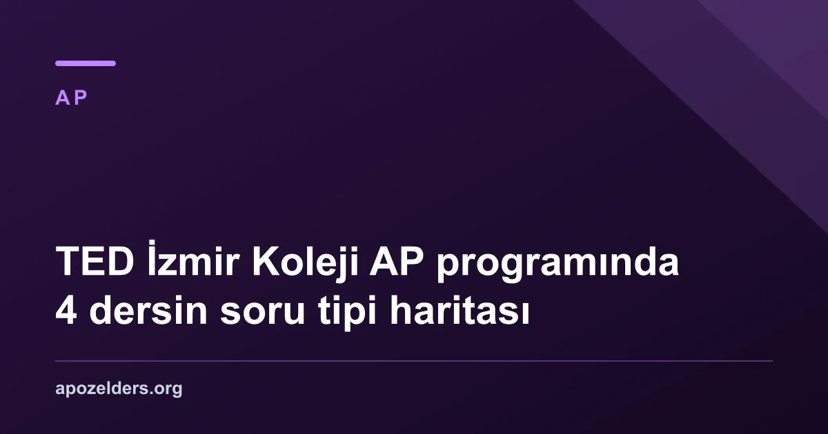 TED İzmir Koleji AP programında 4 dersin soru tipi haritası