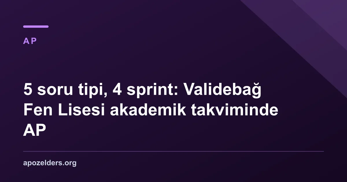 5 soru tipi, 4 sprint: Validebağ Fen Lisesi akademik takviminde AP